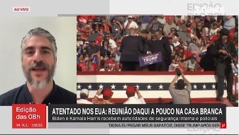 VÍDEO: Comentarista da GloboNews duvida de atentado contra Trump e leva invertida ao vivo